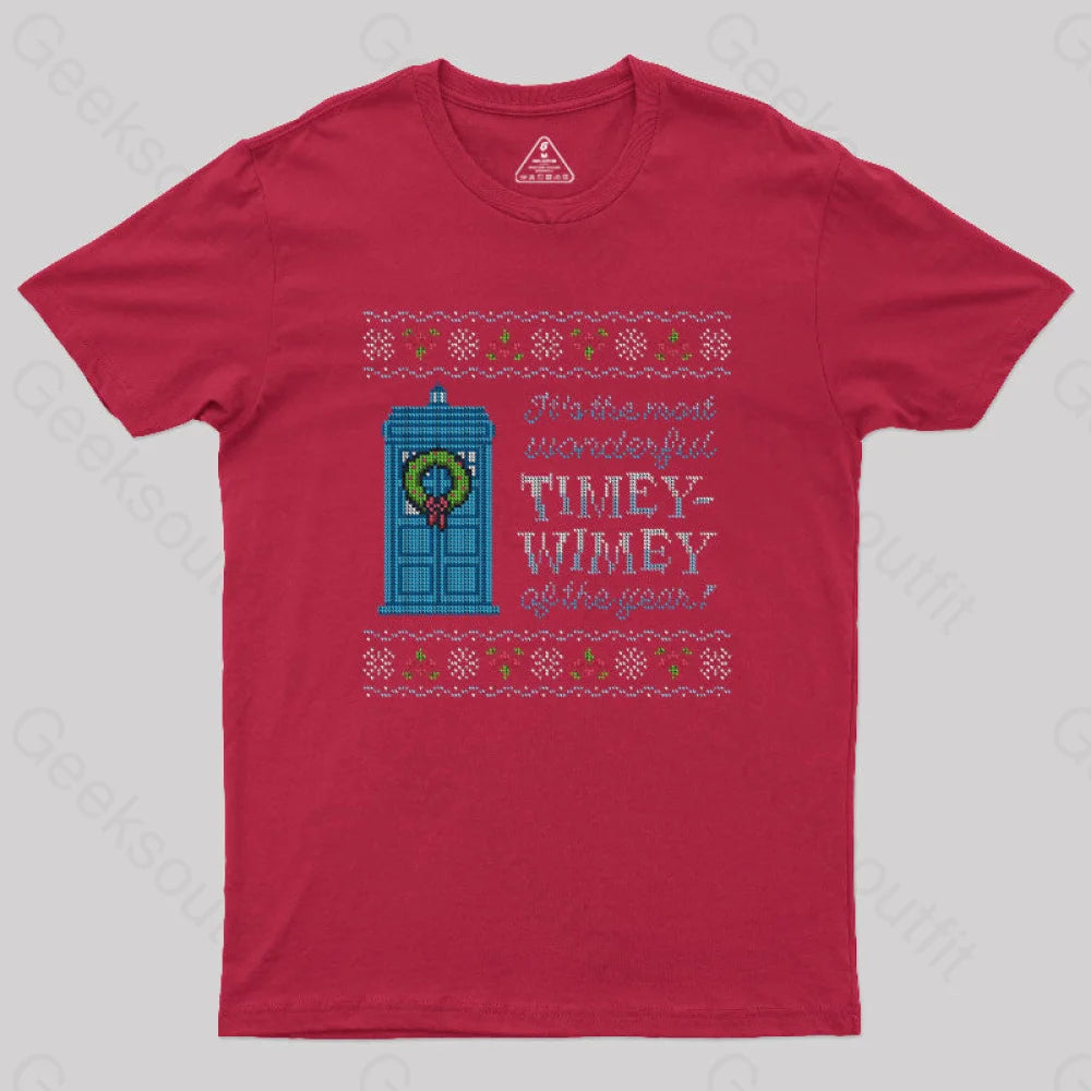Timey-Wimey Sweater T-Shirt Red / S