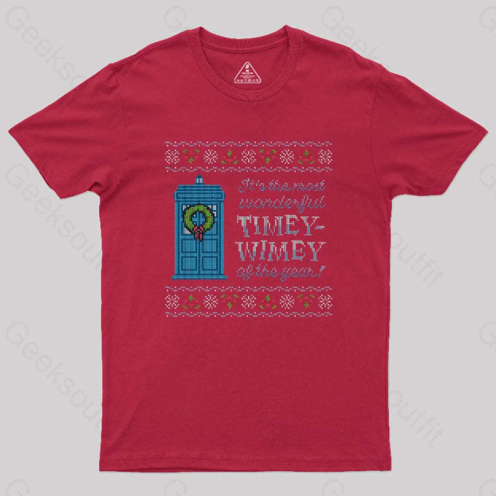 Timey-Wimey Sweater T-Shirt Red / S