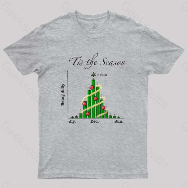 Tis The Season Bar Graph Geek T-Shirt Grey / S