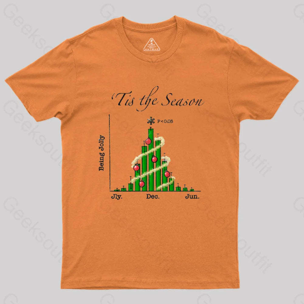 Tis The Season Bar Graph Geek T-Shirt Orange / S