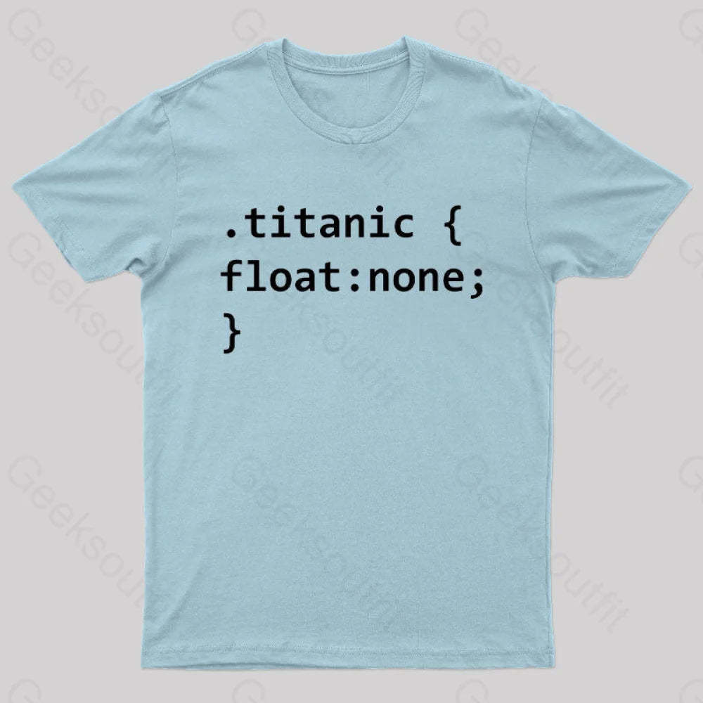 Titanic Code Geek T-Shirt Light Blue / S