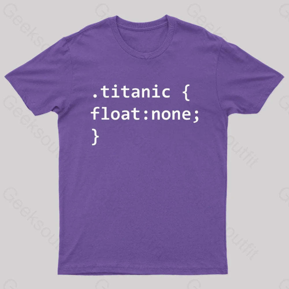 Titanic Code Geek T-Shirt Purple / S