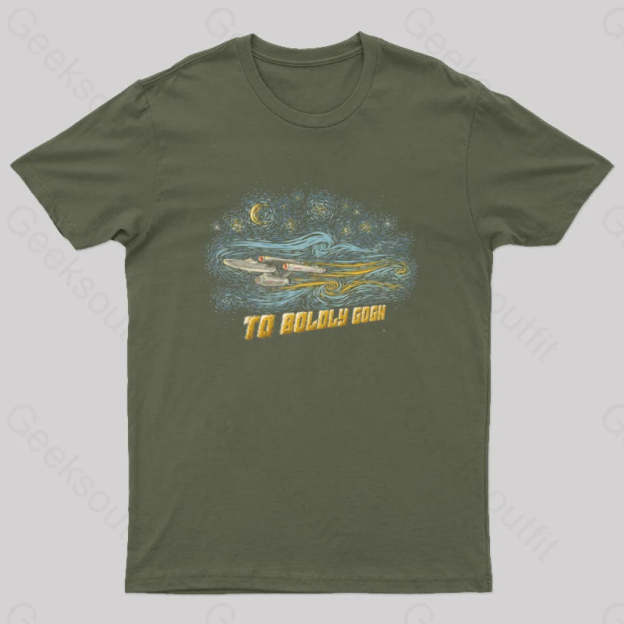 To Boldly Gogh Nerd T-Shirt Army Green / S