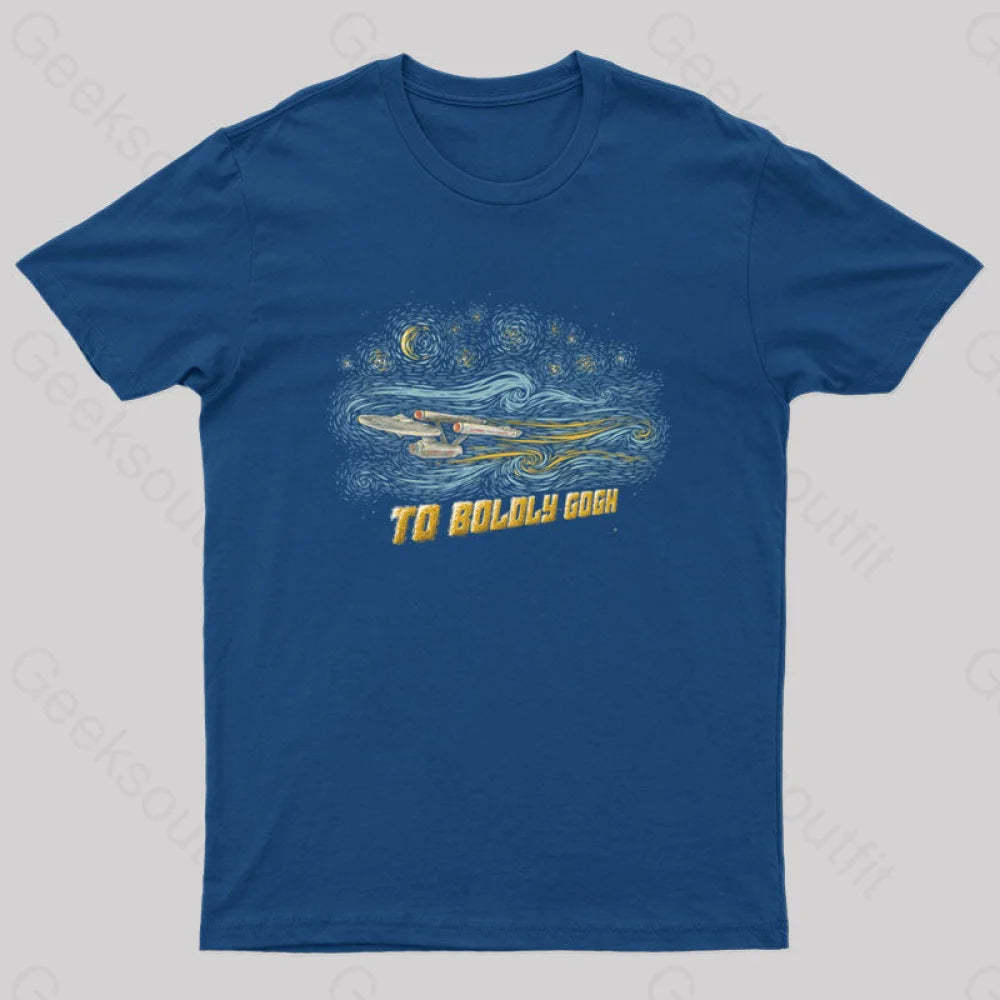 To Boldly Gogh Nerd T-Shirt Navy / S