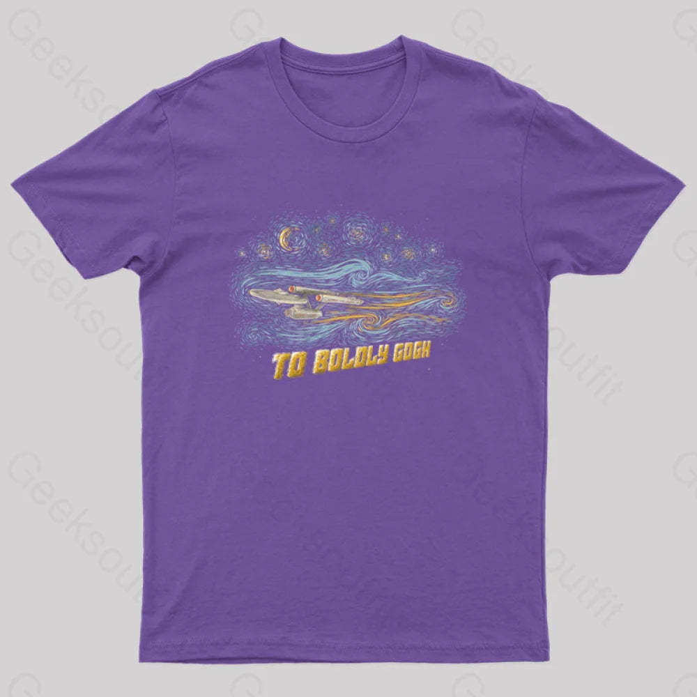 To Boldly Gogh Nerd T-Shirt Purple / S