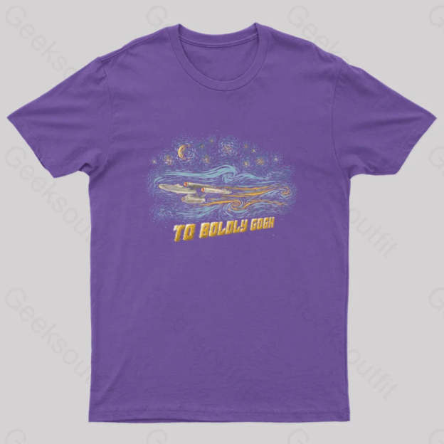 To Boldly Gogh Nerd T-Shirt Purple / S