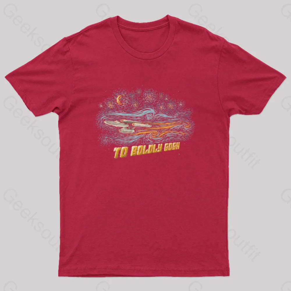 To Boldly Gogh Nerd T-Shirt Red / S