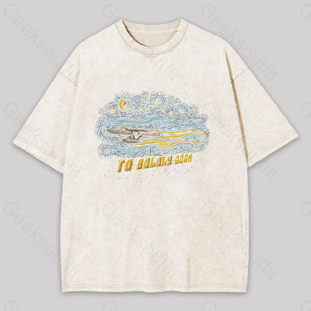 To Boldly Gogh Washed T-Shirt Apricot / S