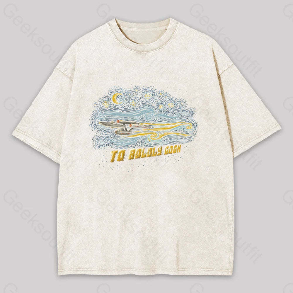 To Boldly Gogh Washed T-Shirt Apricot / S