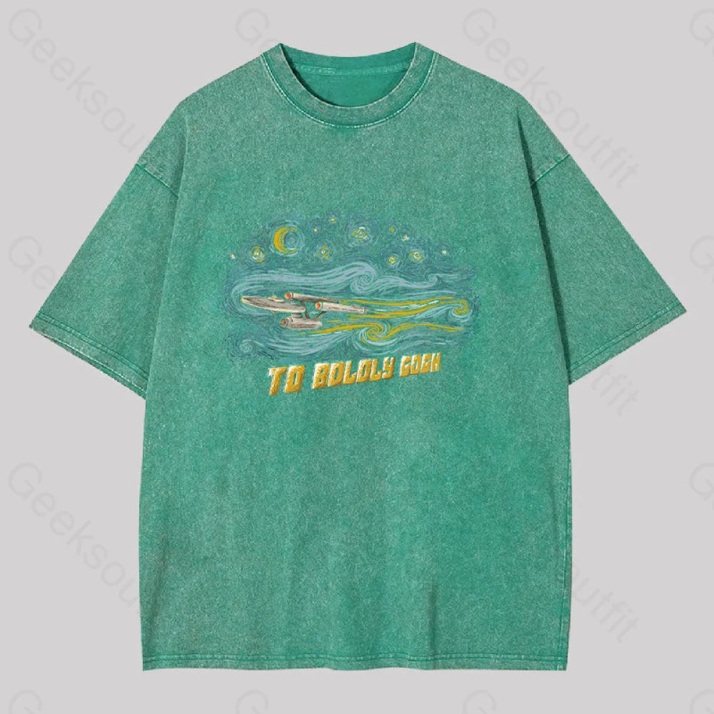 To Boldly Gogh Washed T-Shirt Grass Green / S