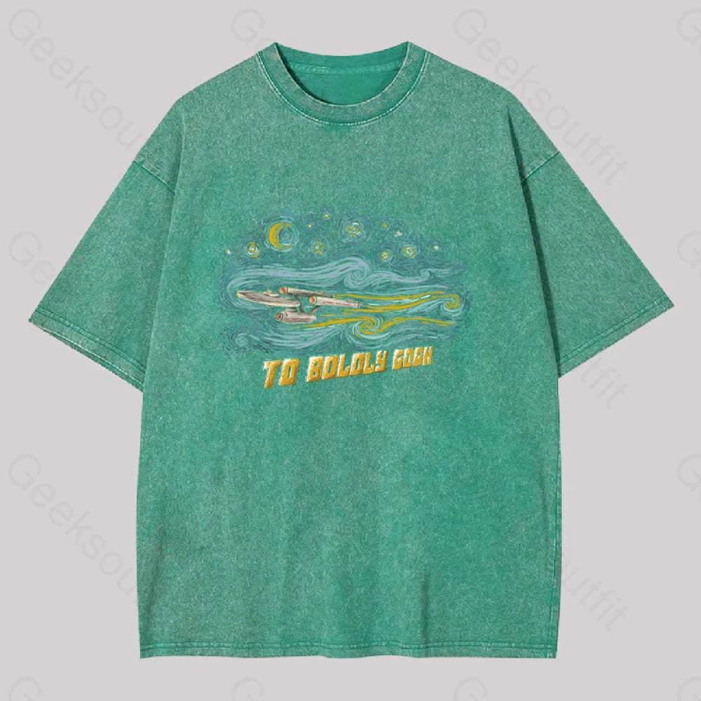 To Boldly Gogh Washed T-Shirt Grass Green / S