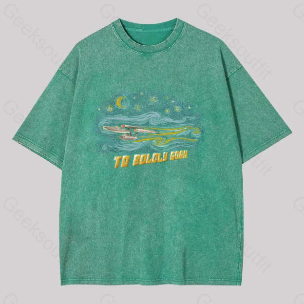 To Boldly Gogh Washed T-Shirt Grass Green / S