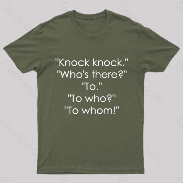 To Who Whom Nerd T-Shirt Army Green / S