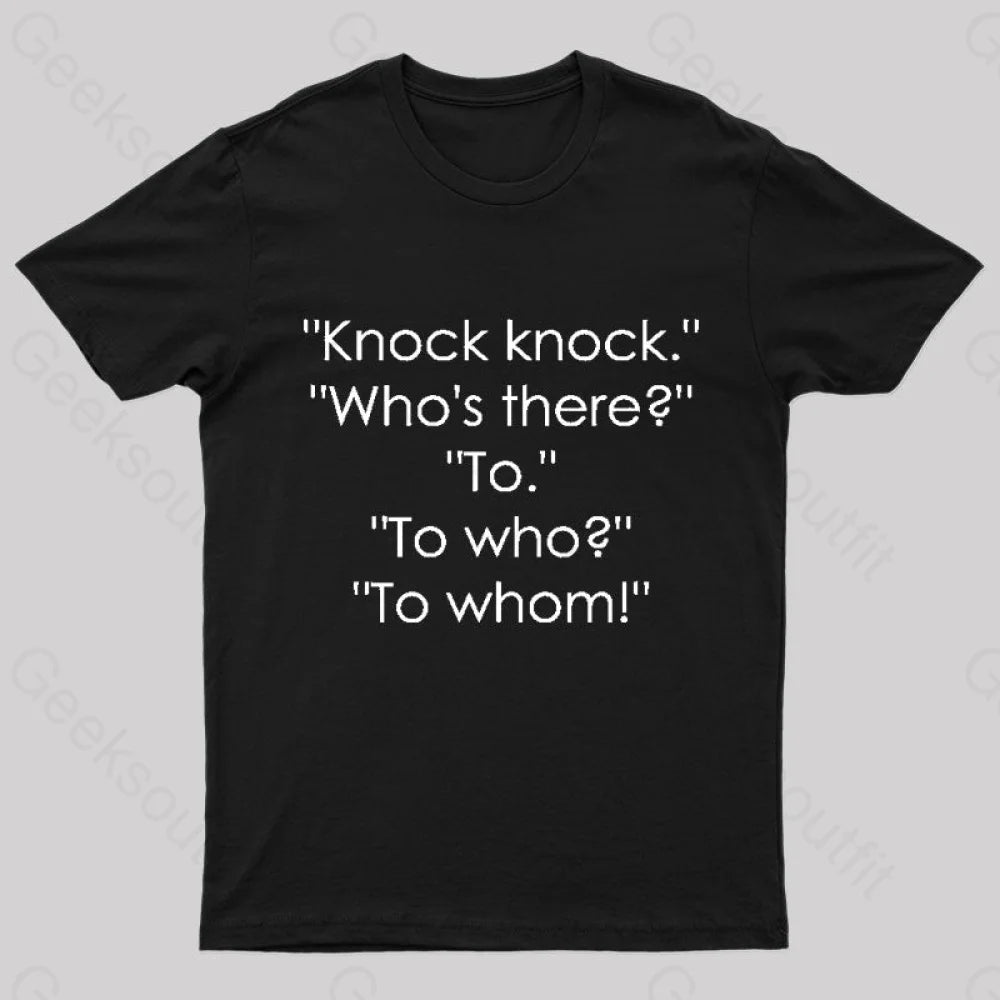 To Who Whom Nerd T-Shirt Black / S