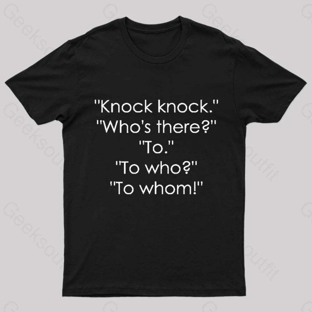 To Who Whom Nerd T-Shirt Black / S