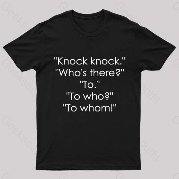 To Who Whom Nerd T-Shirt Black / S