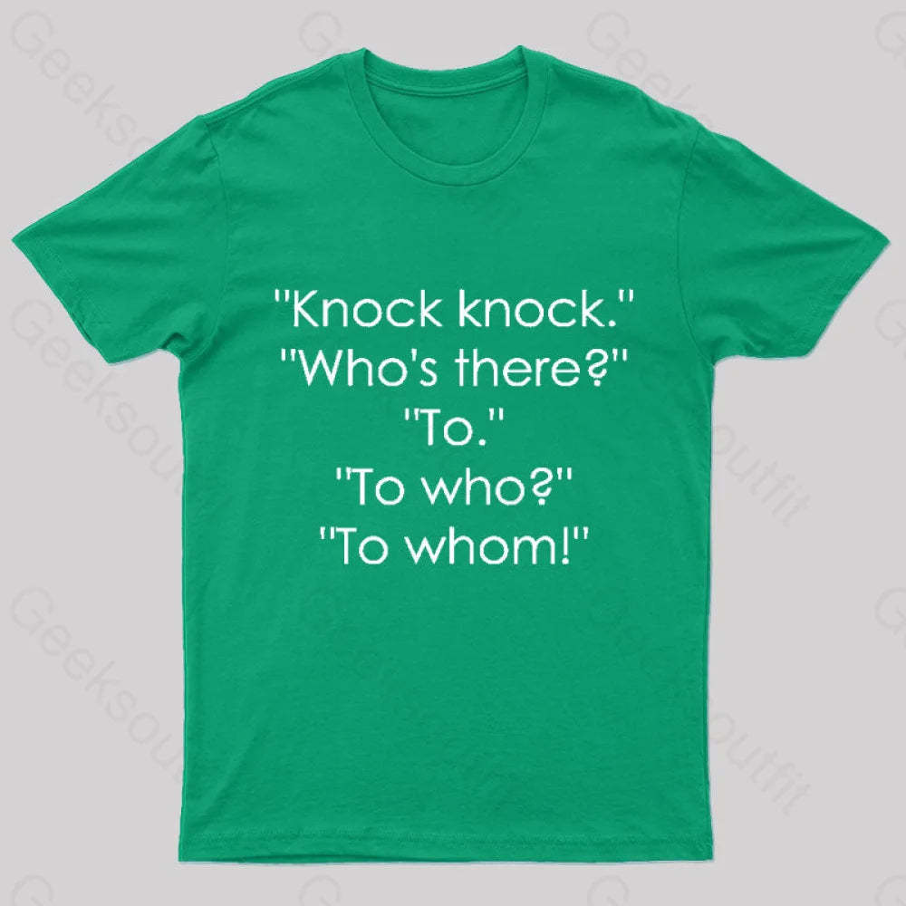 To Who Whom Nerd T-Shirt Green / S