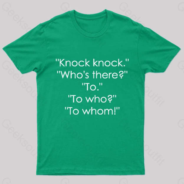 To Who Whom Nerd T-Shirt Green / S