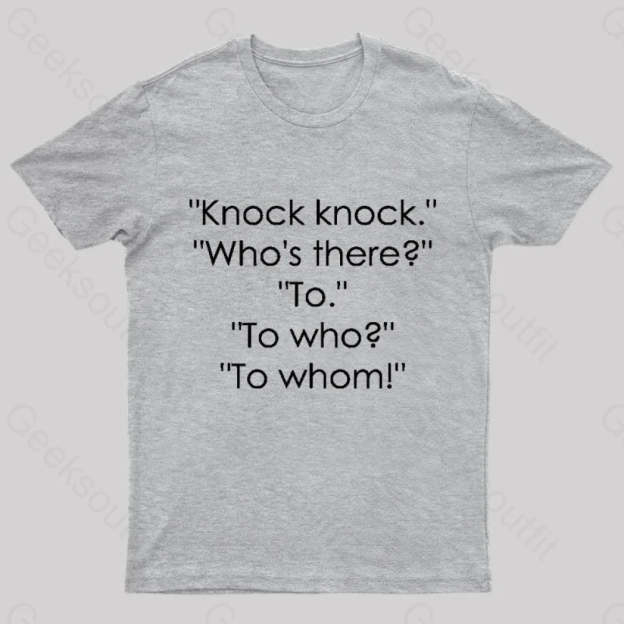 To Who Whom Nerd T-Shirt Grey / S