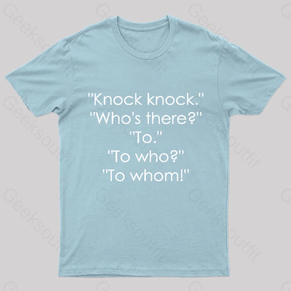 To Who Whom Nerd T-Shirt Light Blue / S