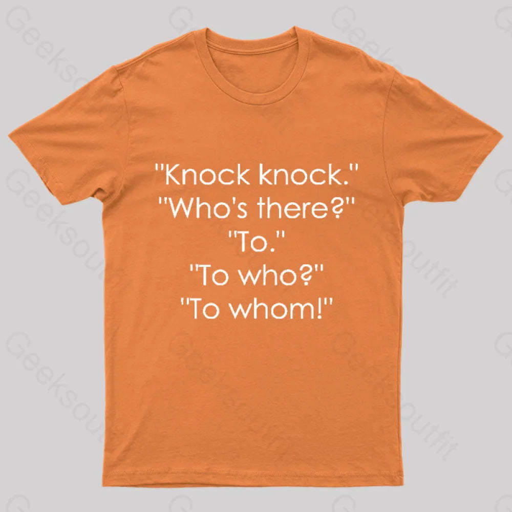 To Who Whom Nerd T-Shirt Orange / S