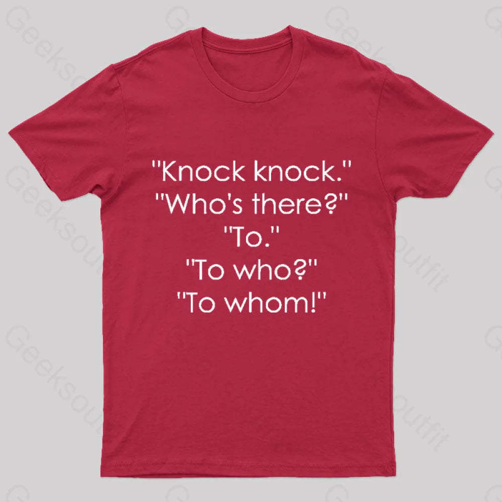 To Who Whom Nerd T-Shirt Red / S