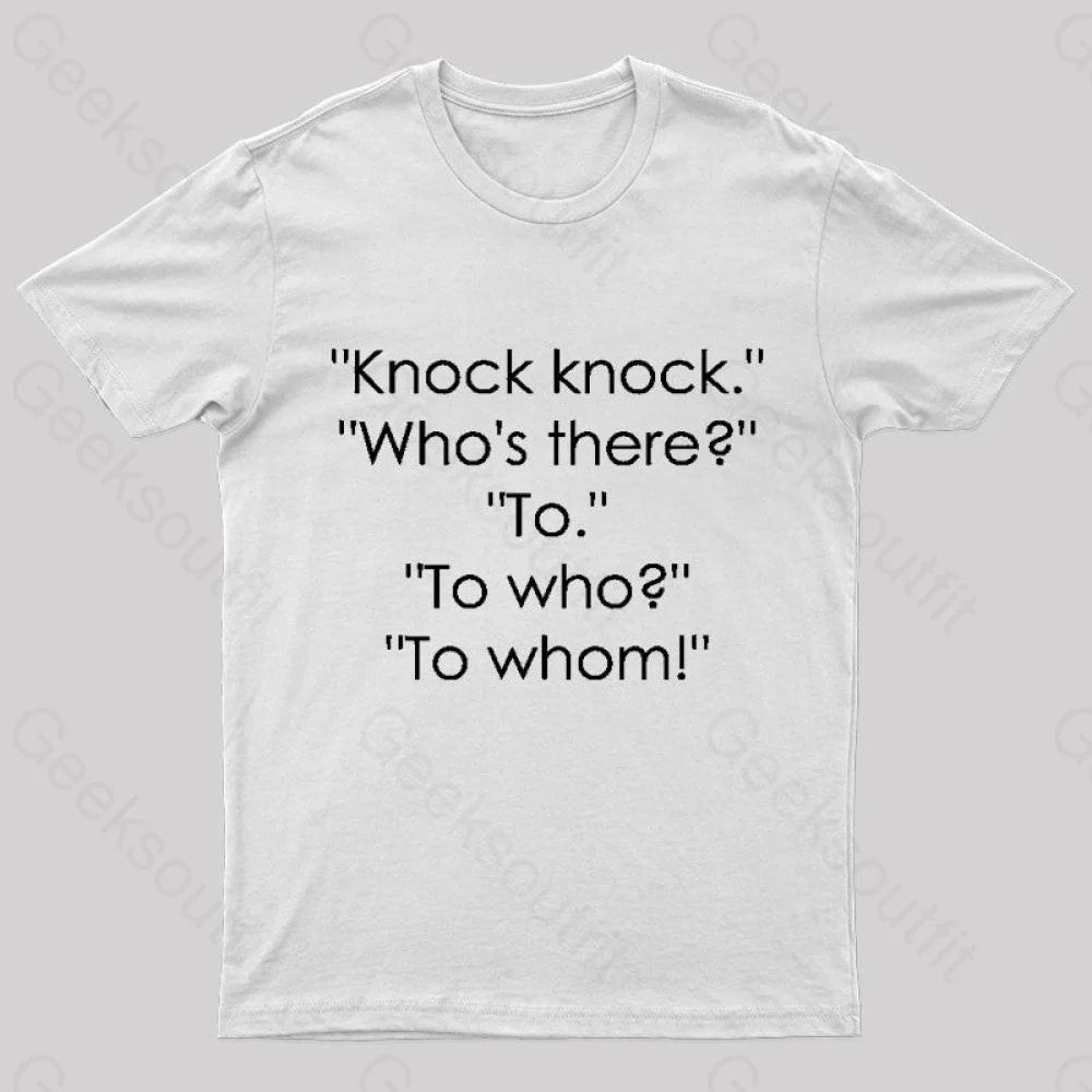 To Who Whom Nerd T-Shirt White / S