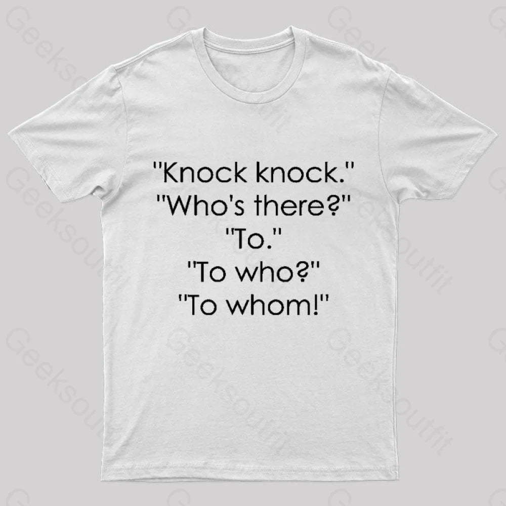 To Who Whom Nerd T-Shirt White / S