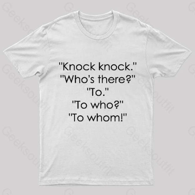To Who Whom Nerd T-Shirt White / S