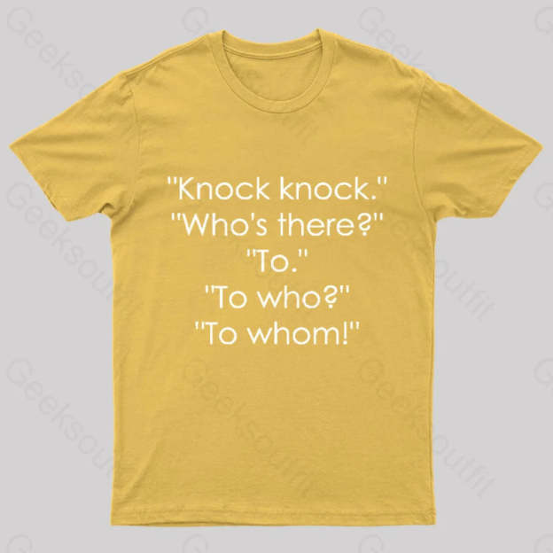 To Who Whom Nerd T-Shirt Yellow / S