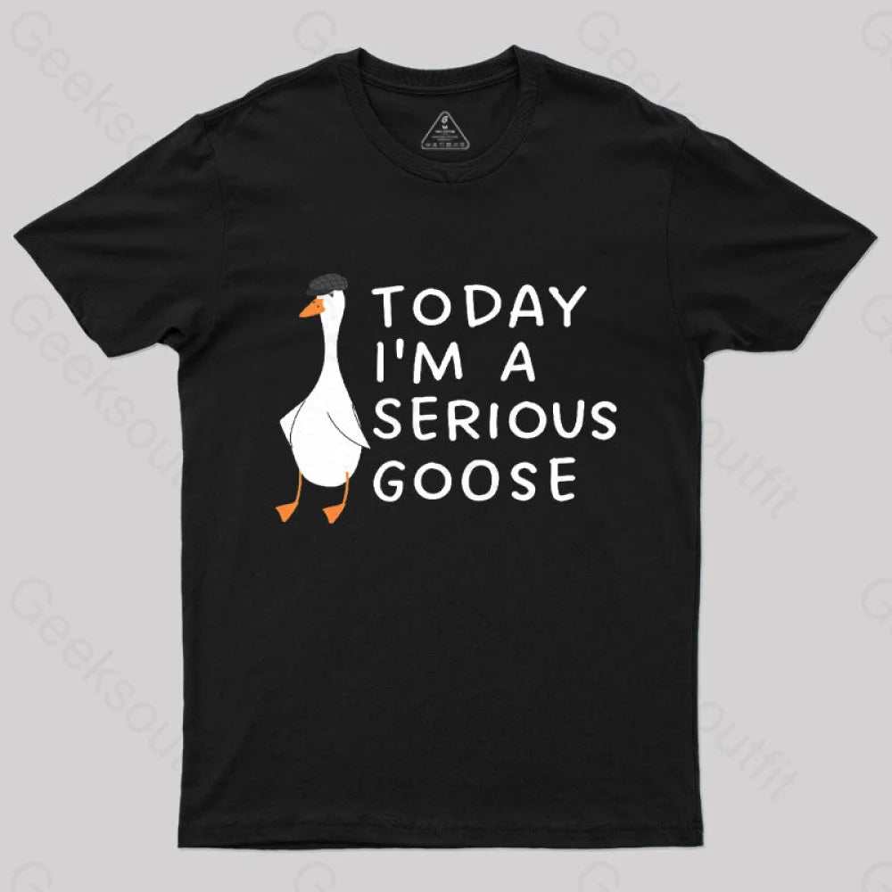Today I’m A Serious Goose Nerd T-Shirt Black / S