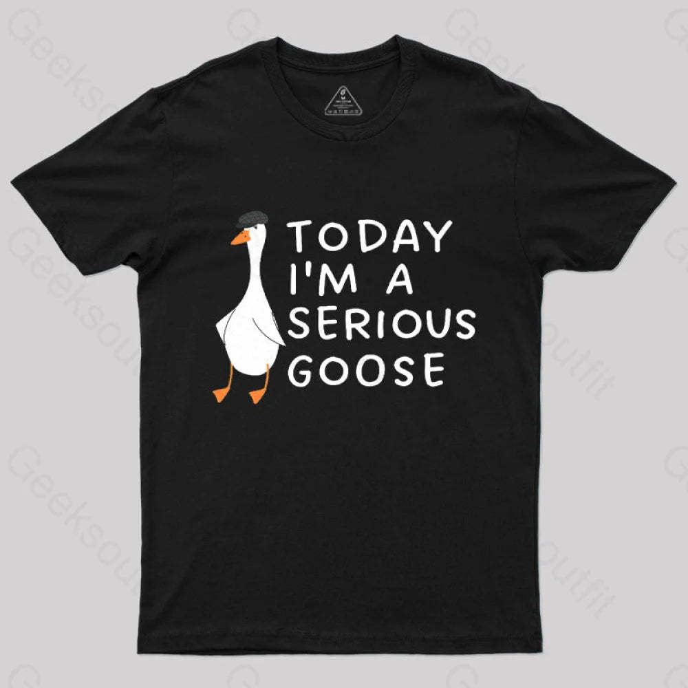 Today I’m A Serious Goose Nerd T-Shirt Black / S