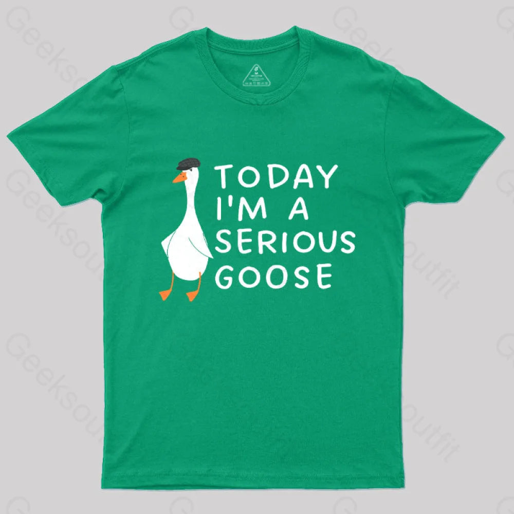 Today I’m A Serious Goose Nerd T-Shirt Green / S