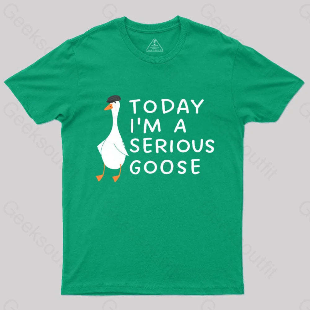 Today I’m A Serious Goose Nerd T-Shirt Green / S