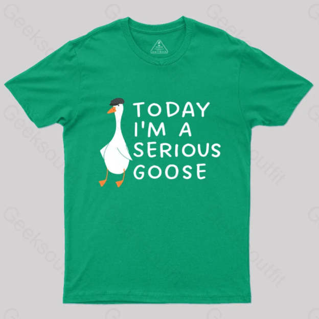 Today I’m A Serious Goose Nerd T-Shirt Green / S