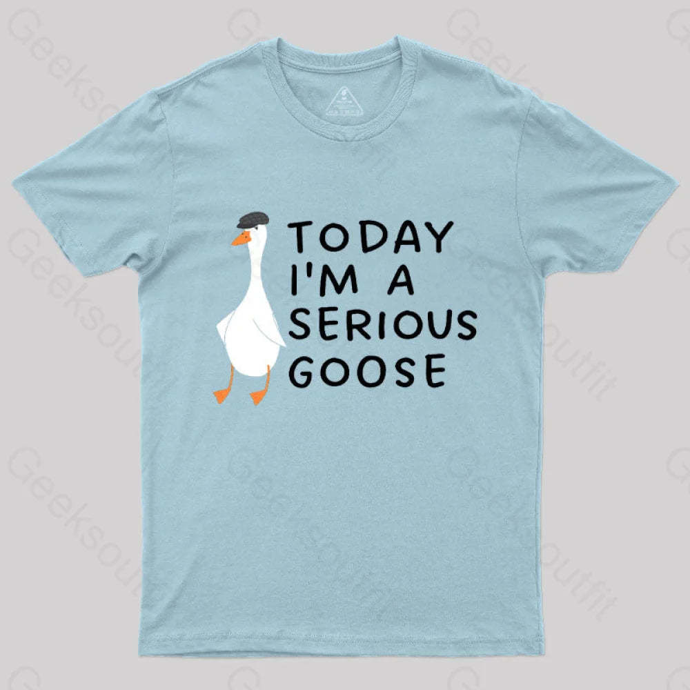 Today I’m A Serious Goose Nerd T-Shirt Light Blue / S