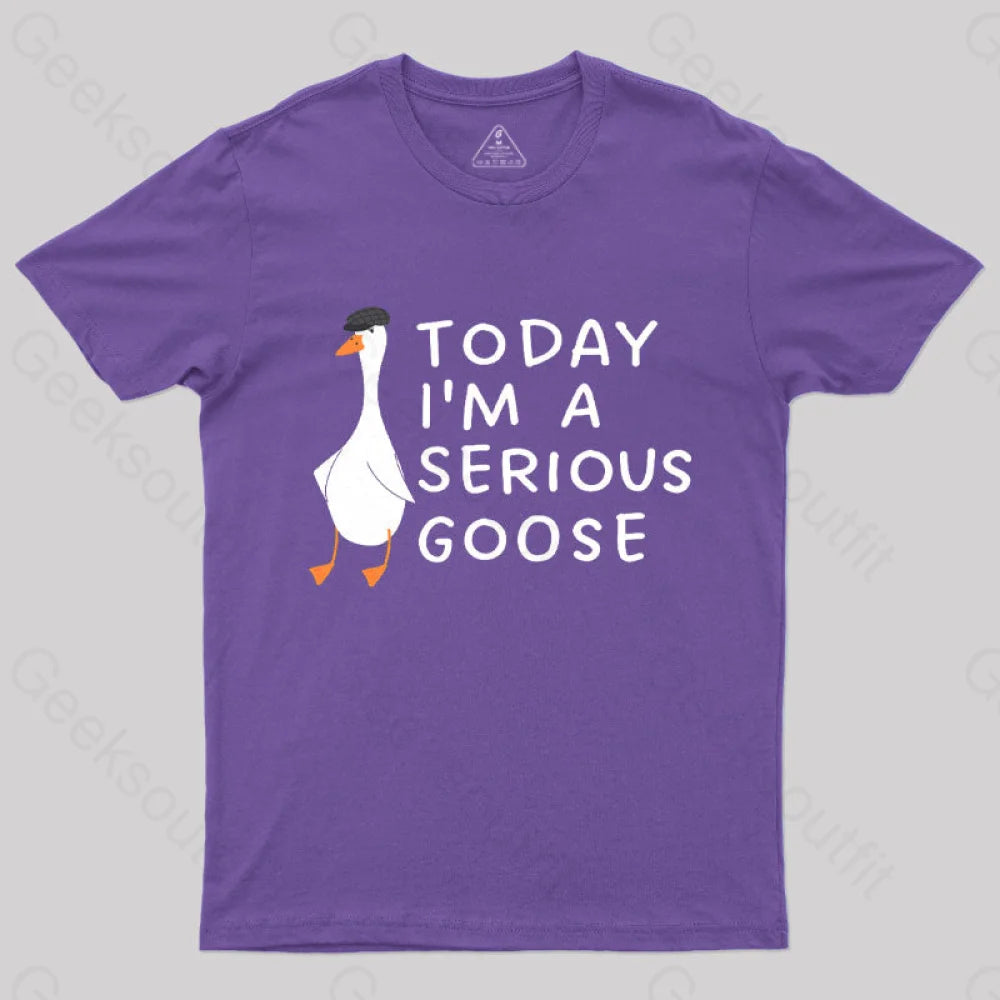 Today I’m A Serious Goose Nerd T-Shirt Purple / S