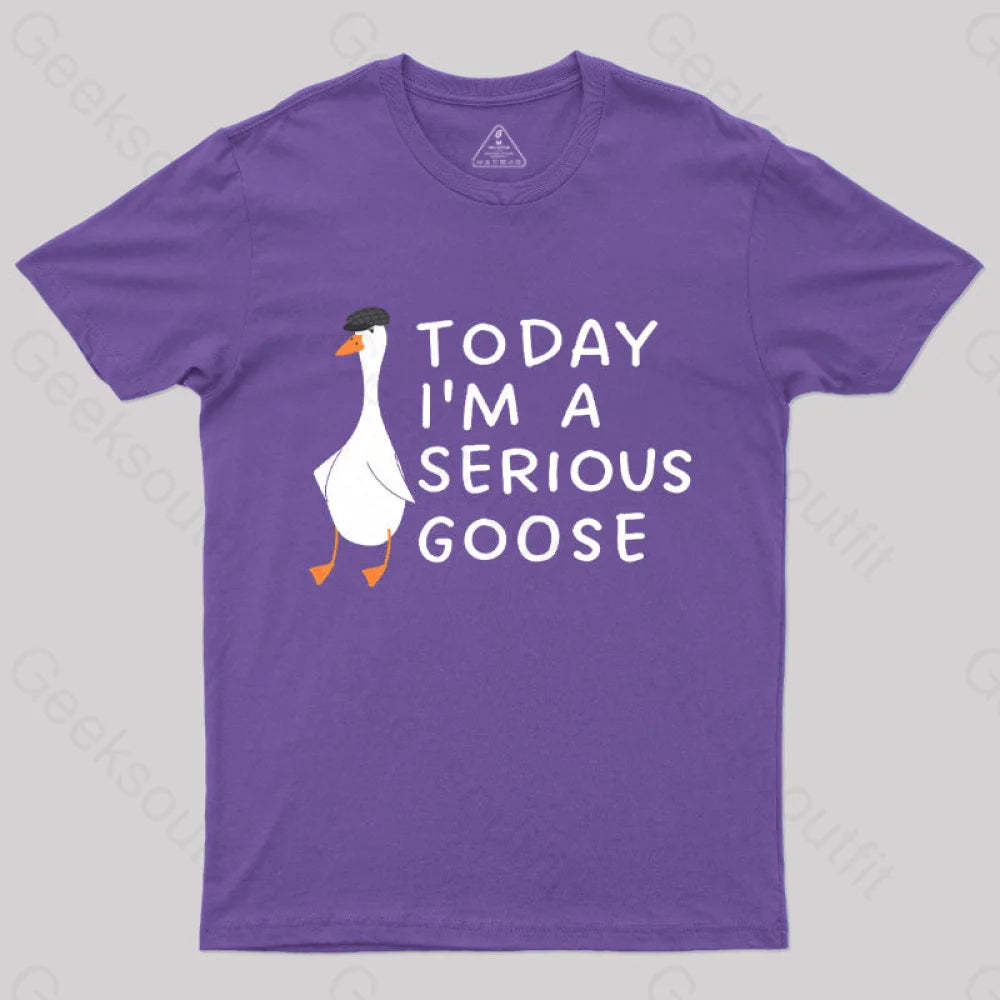 Today I’m A Serious Goose Nerd T-Shirt Purple / S