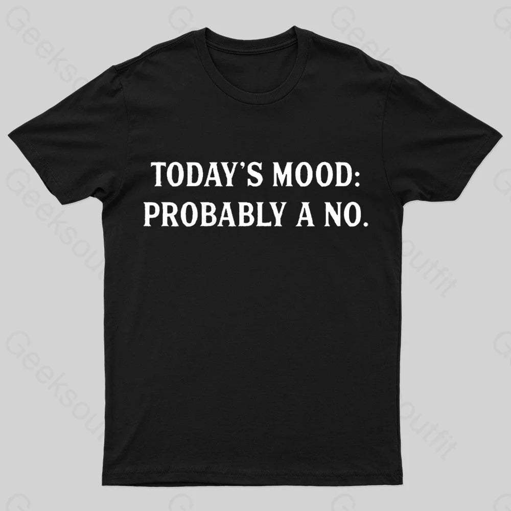 Today’s Mood Probably A No Nerd T-Shirt Black / S