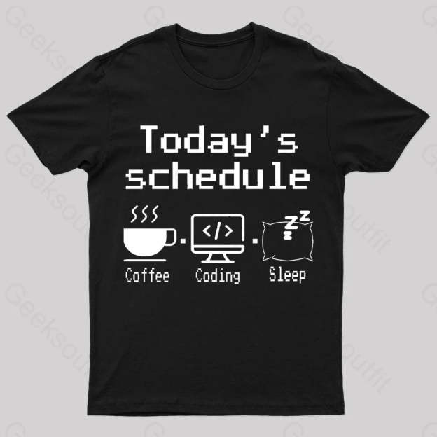 Today’s Schedule Geek T-Shirt Black / S