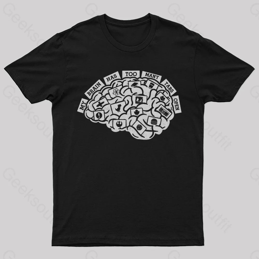 Too Many Tabs Nerd T-Shirt Black / S