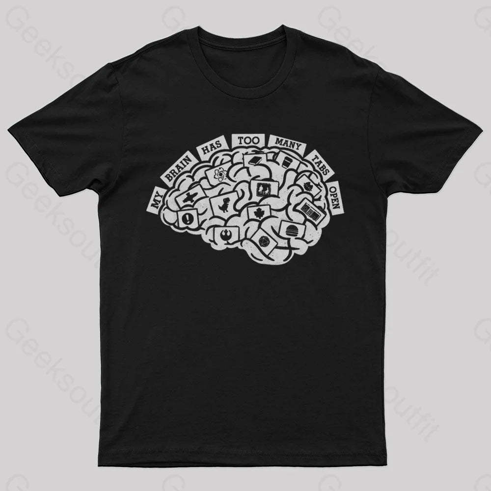 Too Many Tabs Nerd T-Shirt Black / S