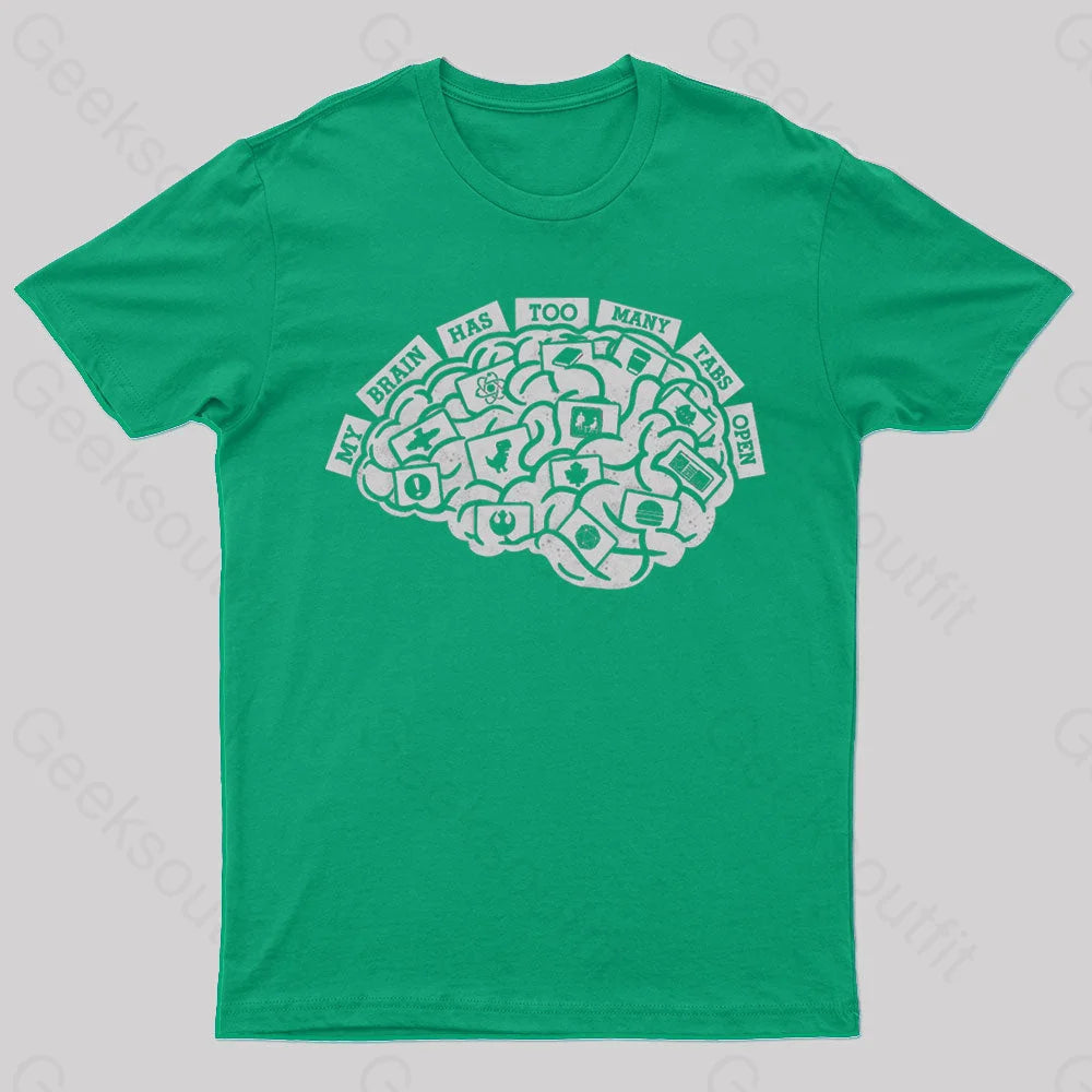 Too Many Tabs Nerd T-Shirt Green / S