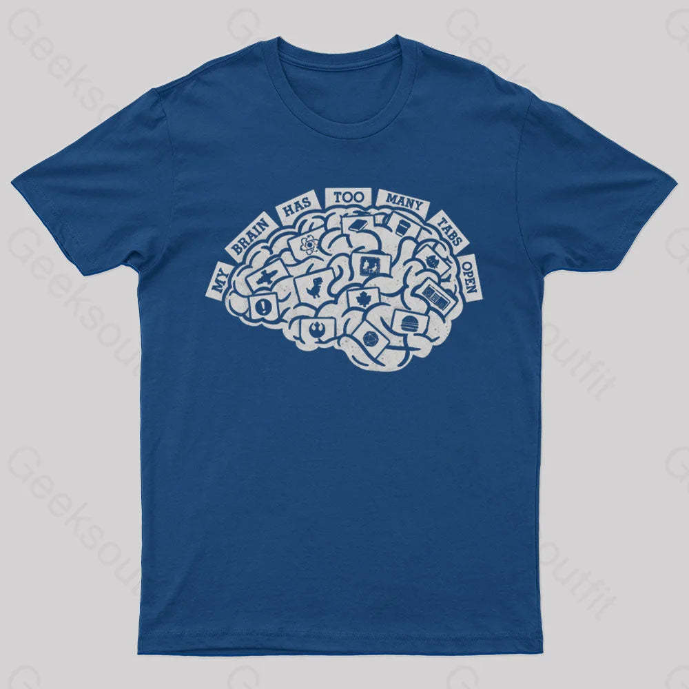 Too Many Tabs Nerd T-Shirt Navy / S