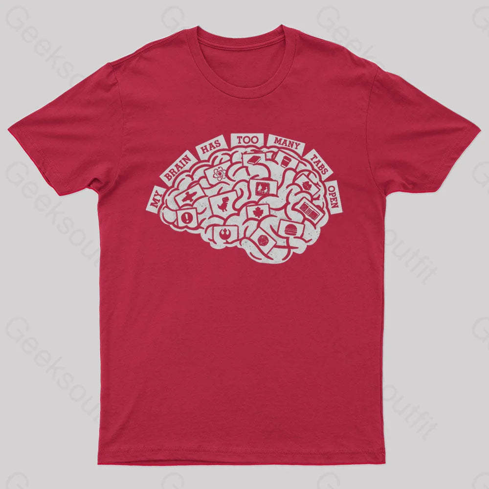 Too Many Tabs Nerd T-Shirt Red / S