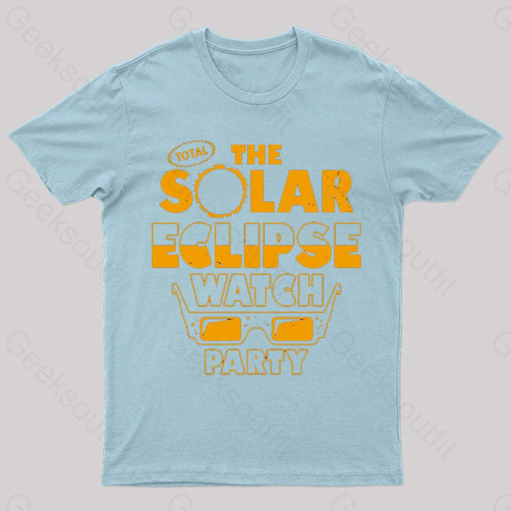 Total Solar Eclipse Watch Party Nerd T-Shirt Light Blue / S