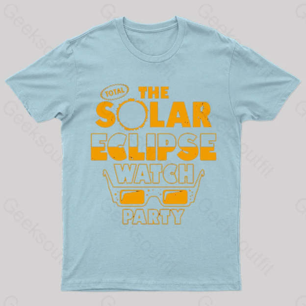 Total Solar Eclipse Watch Party Nerd T-Shirt Light Blue / S