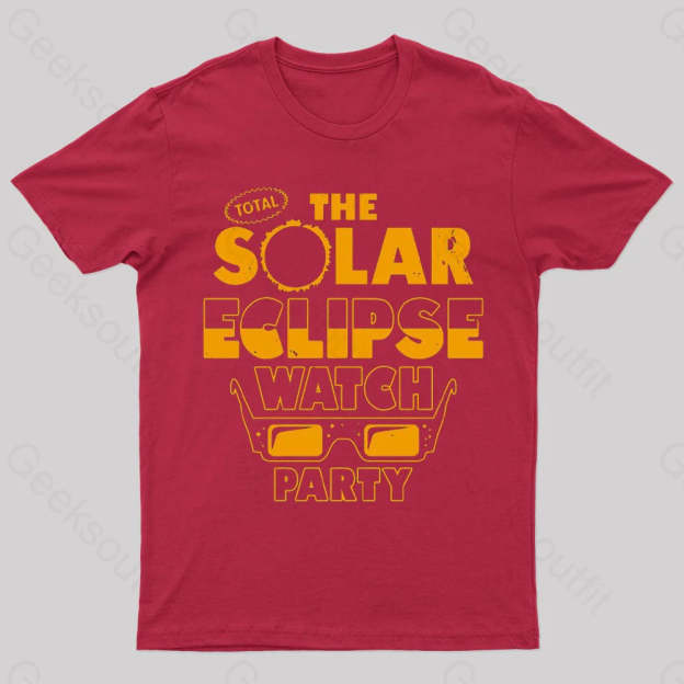 Total Solar Eclipse Watch Party Nerd T-Shirt Red / S