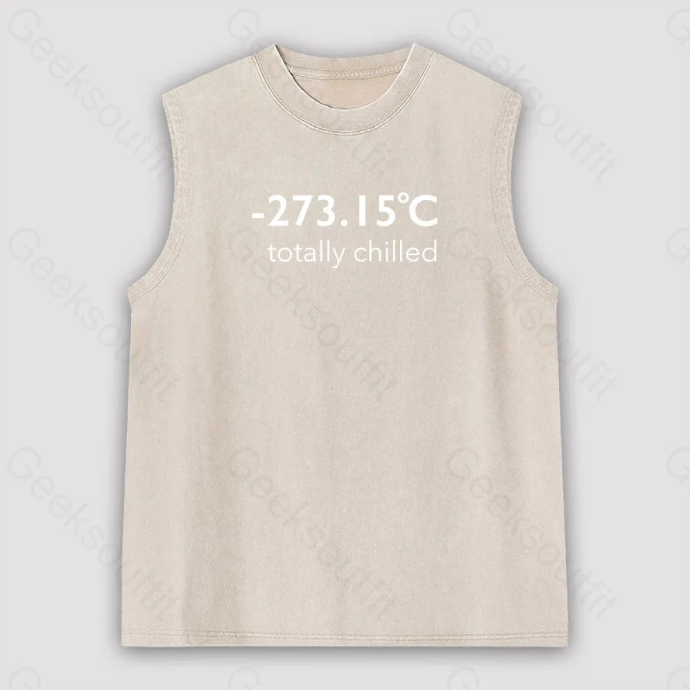 Totally Chilled Unisex Washed Tank Apricot / S