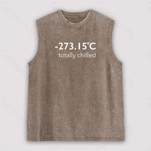 Totally Chilled Unisex Washed Tank Brown / S